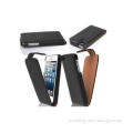 Vertical Flip Apple iPhone Leather Cases with Plain Weave ,
